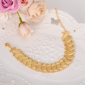 Talent ciel Bao Coin Bracelet 22k Gold GF Islamic musulman arabe Bracelet Femmes Men Arab Country Moyen-Orient bijoux 227a