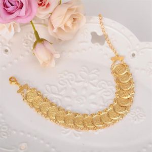 Talent ciel Bao Coin Bracelet 22k Gold GF Islamic musulman arabe Bracelet Women Men Arab Country Moyen-Orient bijoux 2879