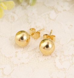 Talent ciel bao entièrement 10 mm bouleille d'oreille jaune or gf forme de balle classique design boucles d'oreilles pour femmes bijoux 1779390