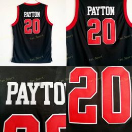 Skyline Gary 20 Payton High School Jersey Men Black voor sportfans Payton Basketball Jerseys Ademende fabriek direct groothandel