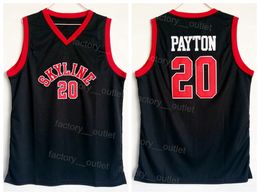 High School Skyline Basketball Gary Payton Jersey 20 Color de l'équipe Colon Pure Pure pour les fans de sport University Breathable College broderie et couture de bonne qualité