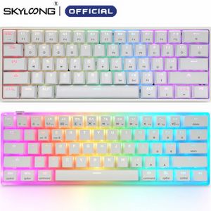 SKYLOONG GK61 61 touches clavier mécanique de jeu USB filaire rvb rétro-éclairé claviers de joueur pour tablette de bureau ordinateur portable SK61 231228