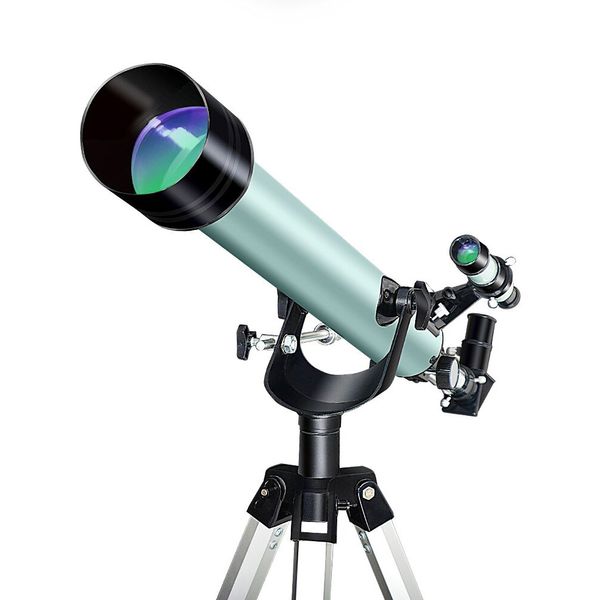 Skyoptikst 60-700 mm Telescopio astronómico Definición de alta potencia para estudiantes adultos Lente de 60 mm 700 Longitud focal con trípode alto