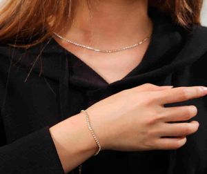 Skyrim – ensemble de bijoux de luxe pour femmes, Bracelet et collier en zircone cubique, mode acier inoxydable, couleur or, cristal, chaîne de Tennis ras du cou 8714560