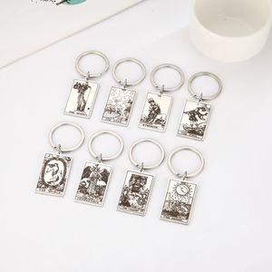 Skyrim The Major Arcana Tarot Porte-clés pour Femmes Hommes En Acier Inoxydable Vintage Chanceux Tarot Cartes Pendentif Porte-clés Cadeau En Gros