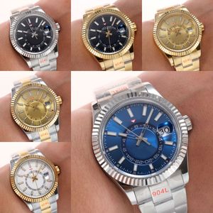 Skywalker herenhorloge Automatisch horloge Horloge 42 mm Horloge Air Dubbele rotatiefunctie Datum Blauwe wijzerplaat 904L roestvrijstalen kast Horloge DHgates Horloge relojes horloge jason 007