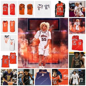 Skyy Clark Basketball Jersey Illinois Fighting Illini Basketball draagt ​​NCAA gestikte college -slijtage geborduurde truien