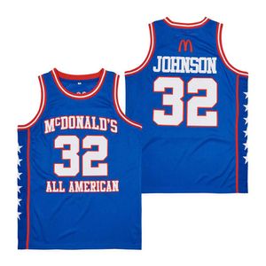 SL 32 Johnson McDonalds All American Basketball Jersey Blue Size S-XXL