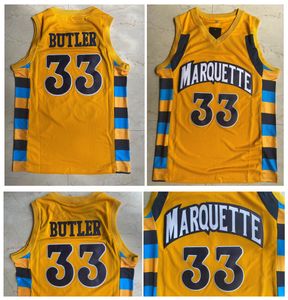 SL 33 Jimmy Butler Marquette Golden Eagles College Basketball Jersey Yellow Size S-XXL