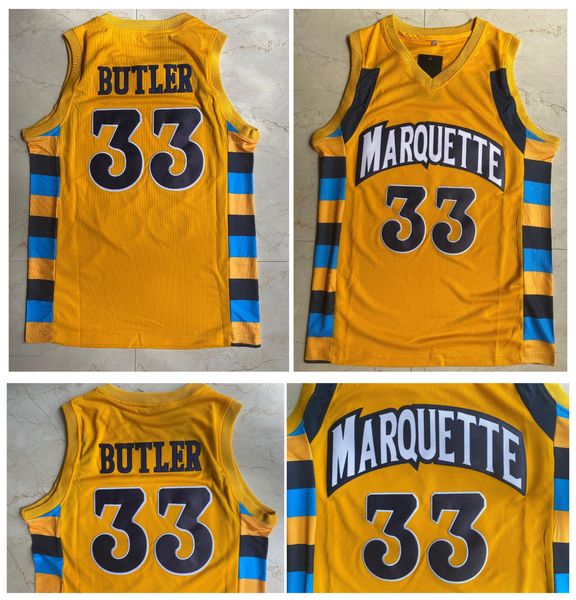 SL 33 Jimmy Butler Marquette Golden Eagles College Basketball Jersey Tamaño amarillo S-XXL