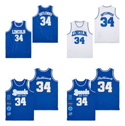 Sl 34 Jésus Shuttlesworth Ray Allen Lincoln Oyun Filmi Movie College Basketball Jersey Blanc Blue Taille S-XXL