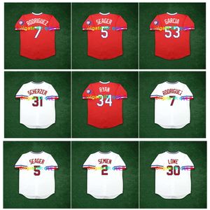 SL Corey Seager Nolan Ryan 1972 1984 Rangers Béisbol Jersey Adolis García Marcus Semien Ivan Rodríguez Josh Hamilton Juan Gonzalez Adrian