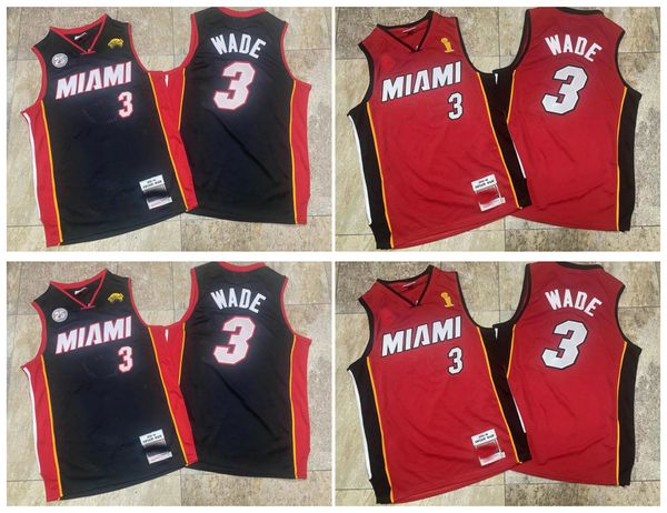 SL Dwyane Wade calienta Jersey de baloncesto Miamis Mitch y Ness Tamaño blanco Blanco S-XXL