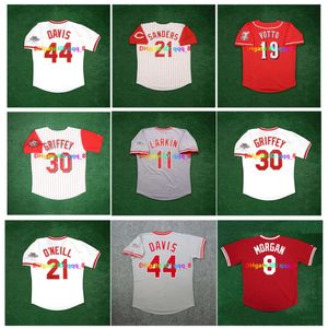 Sl Eric Davis Deion Sanders Ken Griffey Sr. 1990 World Series Reds Throwback Baseball Jersey Pete Rose Joey Votto Banc Chris Sabo Paul O'Neill