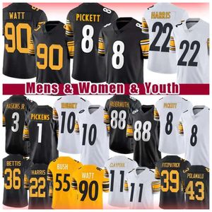 SL Kenny Pickett Steeler Football Joey Porter Jr. Minkah Fitzpatrick George Pickens Pat Freiermuth T.J. Taille du maillot Watt Egacy Ing