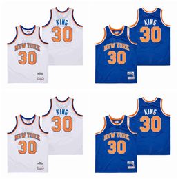 Sl Knick Bernard King Basketball Jersey Nouveau Top Quality York Mitch Ness White Blue Taille S-XXL