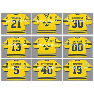 Sl Mats Sundin Lundqvist 2002 Team Sweden Throwback Hockey Jerseys Henrik Zetterberg Nicklas Lidstrom Elias Pettersson Peter Forsberg