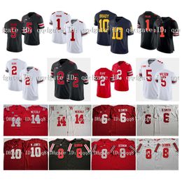 SL Red Ole Miss Rebels Football Jersey D.K.Metcalf Alabama Crimson Tide Devonta Smith Tom Brady Jones Ohio State Buckeyes Preek Chris Olave