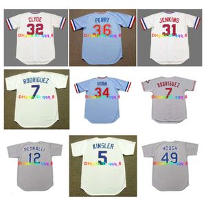 SL Throwback IVAN RODRIGUEZ Texas Baseball Jersey Cooperstown Rangers FERGUSON JENKINS CHARLIE HOUGH DAVID CLYDEGAYLORD PERRY NOLAN RYAN TOBY