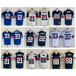 SL throwback Michael Irvin voetbaljersey cowboyes 22 Emmitt Smith 8 Troy Aikman 12 Roger Staubach 33 Tony Dorsett 21 Deion Sanders 75e