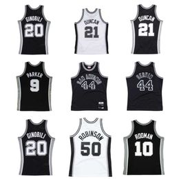 SL Tim Duncan Spur Basketball Jersey San Tony Parker Antonio David Robinson George Gervin Dennis Rodman Manu Ginobili Mitch en Ness