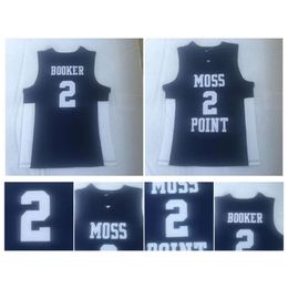 SL TOP Quality 2 Devin Booker Moss Point High School Jersey College Basketball Jerseys Blue Ed Sports Shirt