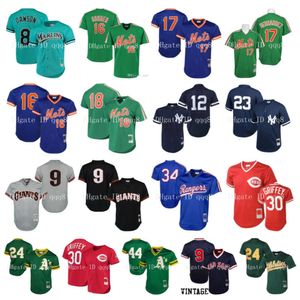 SL Vintage Mesh Jersey Ken Griffey Jr. Dwight Gooden Ted Williams Hernandez Darryl Strawberry Andre Dawson Henderson Wade Boggs Béisbol retro