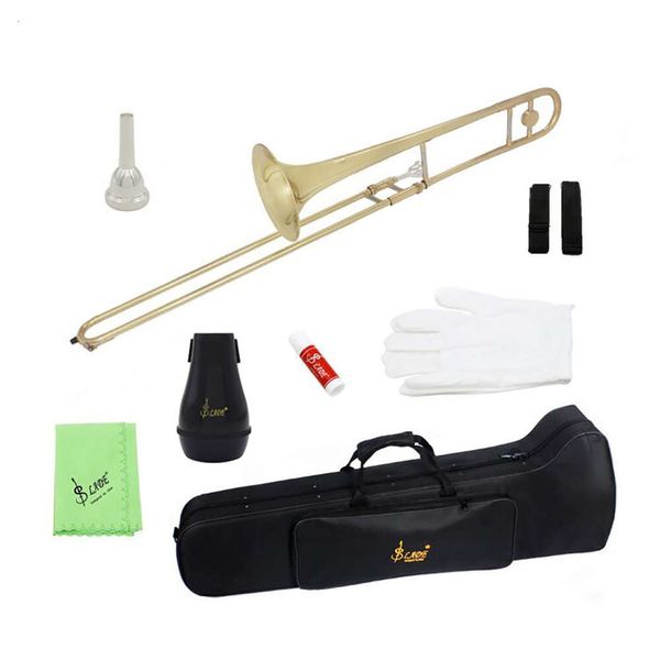 SLADE Mid Tune Alto Trombone B Flat BbTune Groupe pour enfants et adultes Performance professionnelle Instrument de trombone laque or plaqué argent nouveau