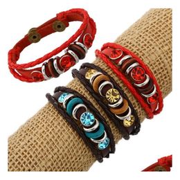 Slap Snap Bracelets Retro Personality Joyería hecha a mano Cowe Woven Hand Rope Bracelet Fb462 Mix Order 20 Pieces A Lot Drop Delivery Dhqkw