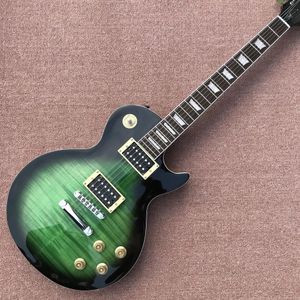 Slash elektrische gitaar, groene kleur zilveren hardware, palissander toets, frets binding, hoge kwaliteit, gratis verzending