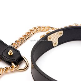 Collier de Bondage pour lit d'esclave, en cuir véritable, retenue du cou avec laisse, jouets sexuels érotiques pour adultes, jeux pour Couples pour femmes