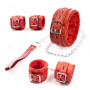 Bondage Slave Slotable Handboeien Pols Enkle Cuffs Restraint Neck Collar Leash Shacle #R52