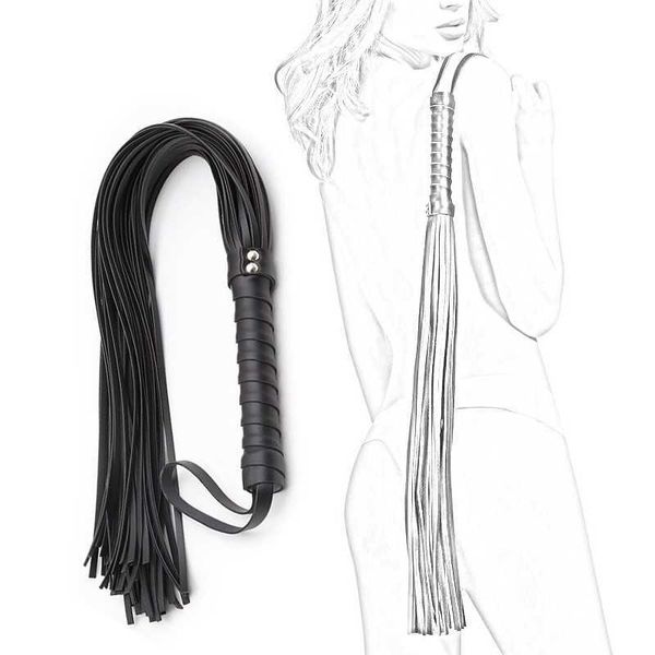 Esclavo látigo de cuero suave juegos para adultos BDSM Flogger Bondage Gear juguetes sexuales coqueteo pareja fetiche erótico estimula los látigos de la Reina Cosplay