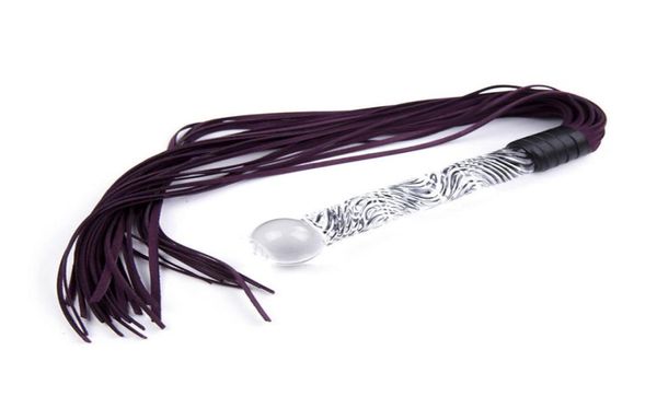 Slave Whip Juegos para adultos Látigos sexuales de cuero de vidrio Juguetes sexuales para adultos Esclava femenina para juegos sexuales Bdsm Nalgadas Restricciones de esclavitud Whips9350192