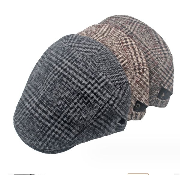 SLECKTON Hombres Retro Plaid Boinas Sombrero para hombres Moda Tweed Newsboy Caps Unisex Casual Francia Flat Cap Peaky Blinders Gorras1