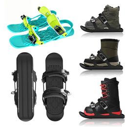 Luge 1 paire de mini patins de ski pour adultes pour la neige, la planche à ski courte, les lames de neige, les fixations réglables, les chaussures de ski portables, la planche à neige 231120