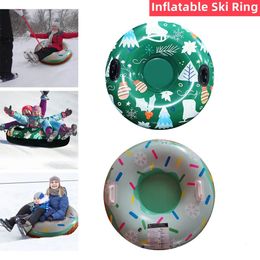 Luge 90117cm Luge à Neige Luge Tubes pour Enfants Accessoires de Ski de Luge d'hiver Anneau de Ski Pad Sports Cercle de Ski Gonflable épaissi 231214