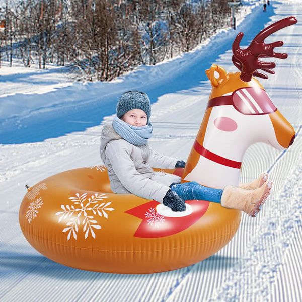 Trineo Esquí plegable Trineo de nieve Tubo de nieve Niños Niño Inflable Círculo de esquí resistente al frío Niños Anillo de esquí para adultos Esquí Trineo engrosado 231109