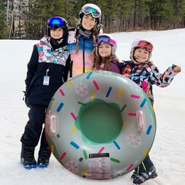 Tube de neige gonflable de luge Tube de neige Sports d'hiver anneau de Ski de cercle de Ski de traîneau gonflable en PVC pour enfants adultes 231109