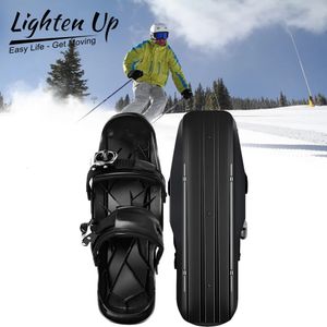 1 paire de mini patins de ski, chaussures de neige, mini patins de ski pour la neige, fixations réglables en plein air, lames de neige courtes pour planche à ski 231116