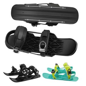 Mini patins de ski courts en luge, bottes de ski, planches de ski réglables pour adultes, chaussures courtes, lames de neige portables pour les sports de plein air d'hiver 231116