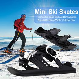 Mini patines de esquí cortos en trineo, botas de Snowboard, tablas de esquí, minizapatos de esquí cortos ajustables que caben en tu mochila 231116