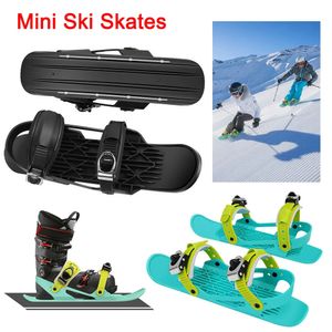 Sleeën Mini Ski Skates Skischoenen Skiboards Verstelbaar Tieners Korte Mini Skating Skischoenen Draagbaar voor Winter Buitensporten 231116