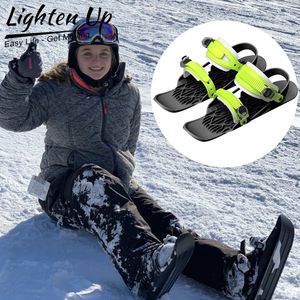 Mini patins de ski de luge, chaussures de neige, planche à neige, lames de neige, fixations réglables, chaussures de ski portables, planche à neige pour les sports de plein air 231116