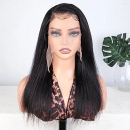 Perruque Lace Front Wig brésilienne naturelle lisse, élégante, 20 pouces, 13x5, transparente HD, pré-épilée, pour femmes