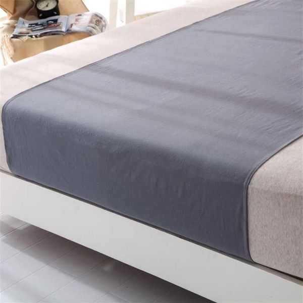 Dormir mieux coton gris argent demi drap de lit tissu conducteur mise à la terre sommeil 211023310w