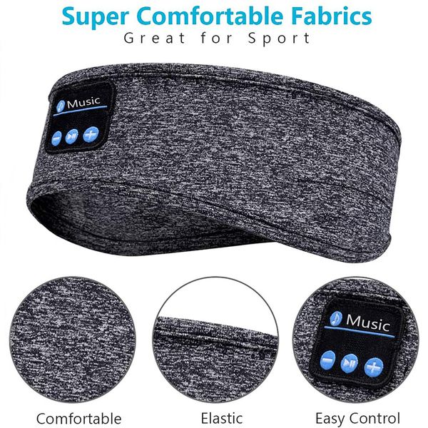 Casque de sommeil Bandeau Bluetooth Mp3 Chapeaux Upgrage Doux Sommeil Musique sans fil Casques de sommeil Parfait pour l'entraînement en cours d'exécution