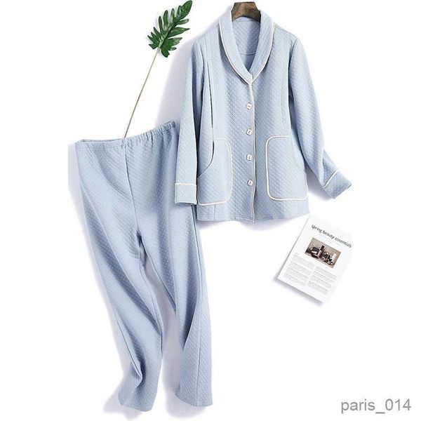 Sleep Lounge Otoño Invierno Nuevas Mujeres Embarazadas Ropa de Dormir Pijama de Maternidad Pijamas de Enfermería de Algodón Rosa/Azul Ropa de Dormir de Alimentación R231013