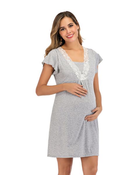 Sleep Lounge Vestido de maternidad para el hospital Camislo embarazada Mujer en enfermería ropa de noche