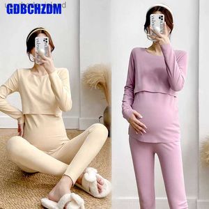 Sleep Lounge post-partum lotion femme Pyjama Suit Automatic Care Casual Cartoon Femmes enceintes allaiter le bloul2404